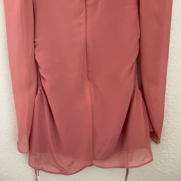 HOUSE OF CB 'Baby 'Pink Chiffon Cutout Halter Mini‎ Dress/Size XS - Picture 11 of 14